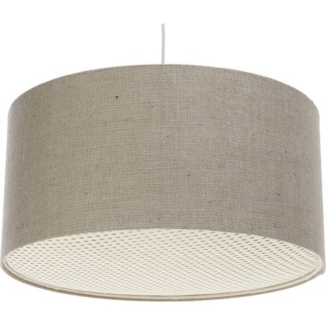 Suspension bohème élégante en chanvre naturel et rotin tressé - Ø 60 cm - H30 cm (1/5)