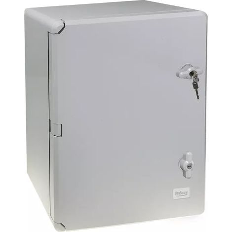 Coffret mural haute-résistance boîtier 500 x 400 x 175 mm - Porte pleine / Serrure clé / Plaque montage / IP65 / ABS (1/5)
