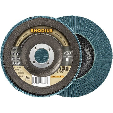 Rhodius 211518 LSZ F3 Disco con falde Dimensione dei grani 120 Acciaio inox, Acciaio 10 pz.