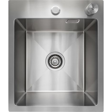 40 × 45 cm évier en acier inoxydable, évier de cuisine avec siphon et vidange à distance, évier anti - goutte facile d'entretien pour armoire de base 55 cm (1/5)
