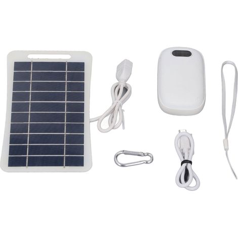 Chargeur solaire avec chauffe-mains 2W 5V, panneau solaire USB en silicium polycristallin pour extérieur (1/5)