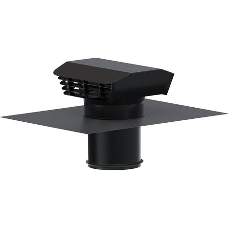 Chapeau toiture plastique D 150/160 mm rejet 350 m3/h asp 360 m3/h ardoise S&P 872013