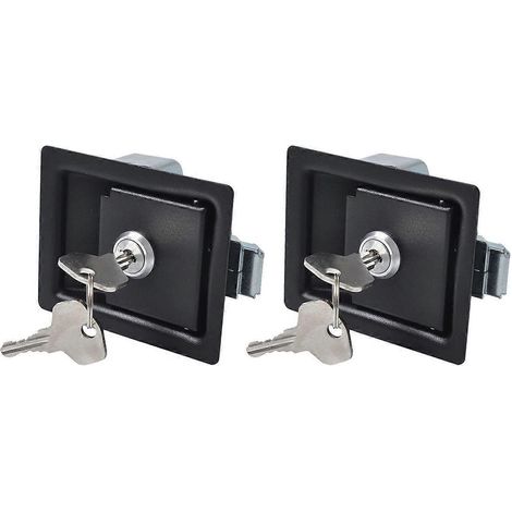 Lot de 2 verrous de porte à poignée à palette pour coffre à outils de remorque, pour camion. (1/5)