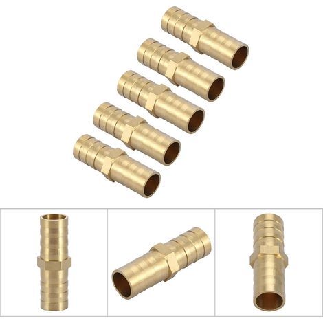 Raccord en laiton pour connecteur droit cannelé Tuyau d'eau Tuyau Raccord de coupleur de tube Raccord pour raccord de raccord 12mm(5pcs) (1/5)