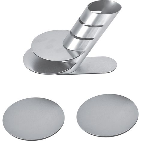 4 sous-verres ronds isolés en acier inoxydable (1/5)