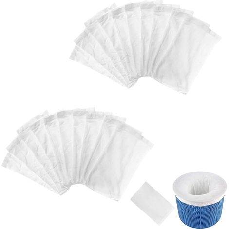 Lot de 20 Chaussette, Filtre Skimmer, Maille Fine, Pour Panier Skimmer, Piscine Enterrée Et Hors Sol