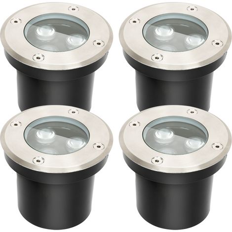 SWANEW 4x 3W Faretto da terra IP65 Faretto da incasso a pavimento con luce a LED Faretto da pavimento a terra (1/5)