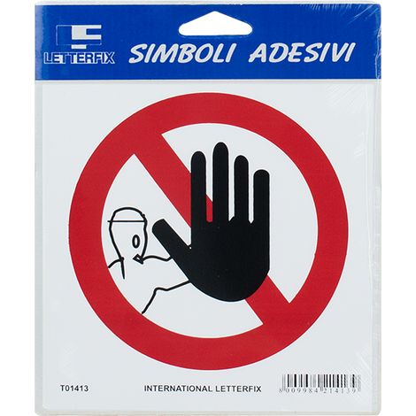 Señal adhesiva "Prohibido Pasar" PROTECCIÓN, 17x17 cm, plástico, alta visibilidad, fácil instalación