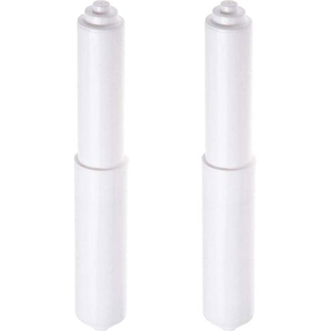 Lot de 2 rouleaux de papier toilette blancs en plastique à ressort pour salle de bain - Installation facile (extrémité à pointe blanche) (1/5)