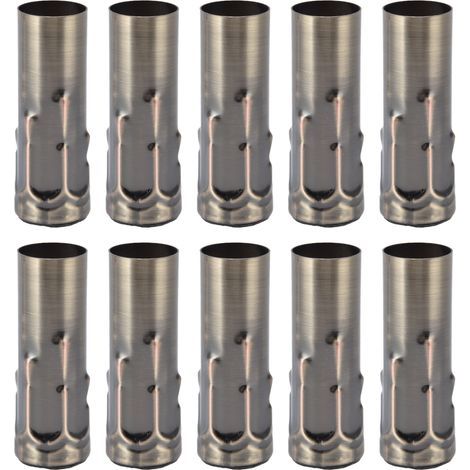 10 pièces douille E14 métal tube pour support lampe bougie base lampe accessoires éclairage 25x80mm bronze (1/5)