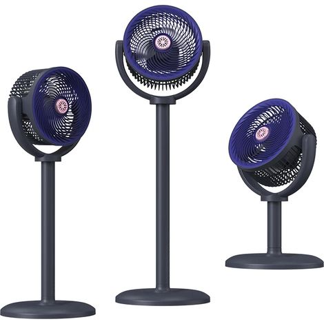 Ventilateur circulateur d'air (violet), ventilateur d'extérieur, ventilateur de camping, ventilateur sur pied rechargeable, 5 vitesses réglables (1/5)