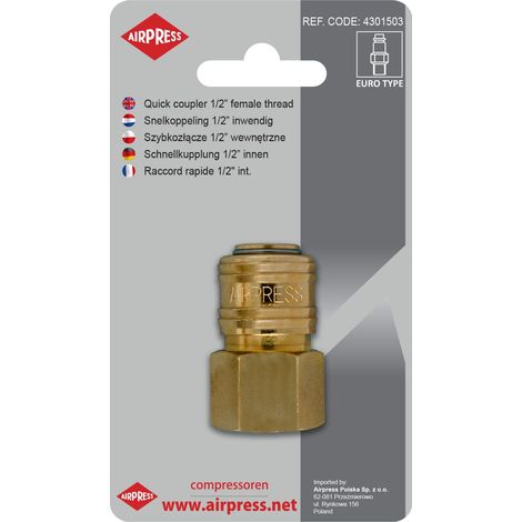 Conector r谩pido con rosca interna de 1/2'' - AP 4301503