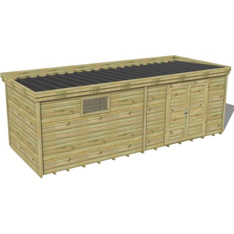 ABRI DE JARDIN bois traité 27mm, 7,3x2,6m, 19m2, Plancher (1/3)