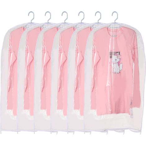Sac De Rangement Pour Vêtements - Transparent - En Polyéthylène - Pour Placard Et Voyage - 6 Pièces (1/5)