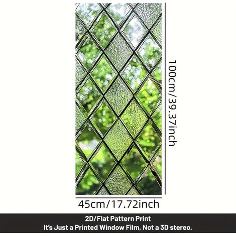 JSSEVN - Privacy Window Film, Retro Static Cling Stained Glass Window Sticker, Removable Decorative Film for Home and Bathroom (1/5)
