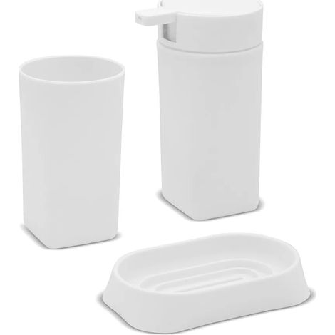 Set 3 pezzi accessori bagno bianco in abs Tender (1/5)