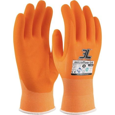 3L GUANTE NITRILO MICROFLUOR OR S1002 T09 NARANJA