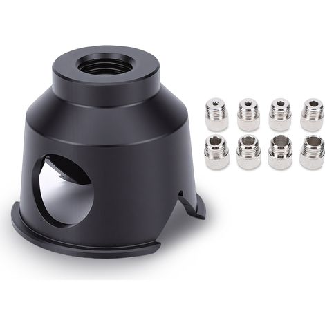 Guide perçage trou droit bloc aluminium – 90° vertical jig avec douilles 8 pièces DIY meubles charpente noir (1/5)