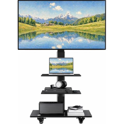 Support TV sur Pied à roulettes, 30-70 Pouces, Charge 40 kg (1/5)