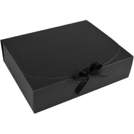 5-teilige Geschenkverpackung aus Papier mit Schleife, ideal für Süßigkeiten, Kekse und Kuchen – Groß – Schwarz (5 Stück)