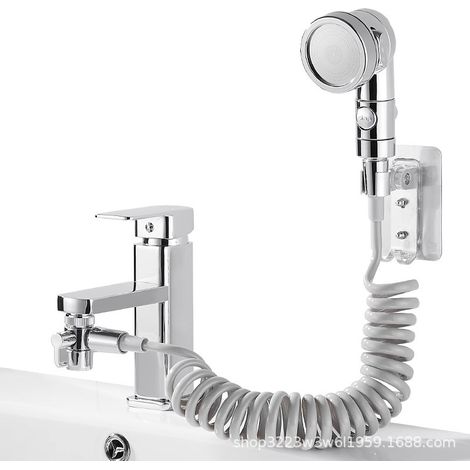 Conjunto de ducha para baño, grifo manual, tres modos de rociado, manguera telescópica de 3 metros. (1/4)