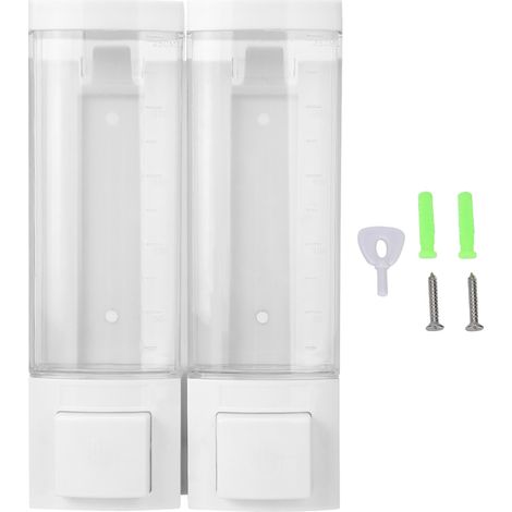 Distributeur De Savon Mural - En Abs Transparent - Pour Salle De Bain Et Douche - Capacité 500ml - Lot De 1 (1/5)