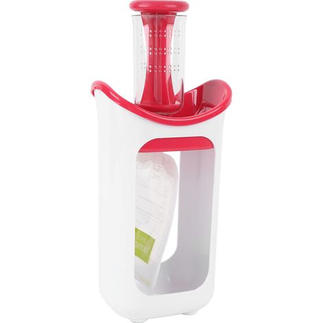 Station de remplissage de purées maison pour tout-petits, avec sachets individuels et poches de conservation (rouge). (1/5)