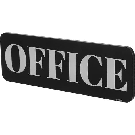 Plaque de porte de bureau autocollante en acrylique, adaptée aux espaces résidentiels et commerciaux, noire. (1/5)