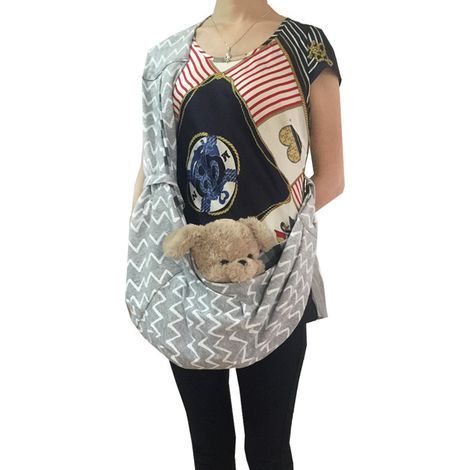 Small Dog Sling Cat Carrier Adjustable Strap Hands Free Pet Pup (1/5)