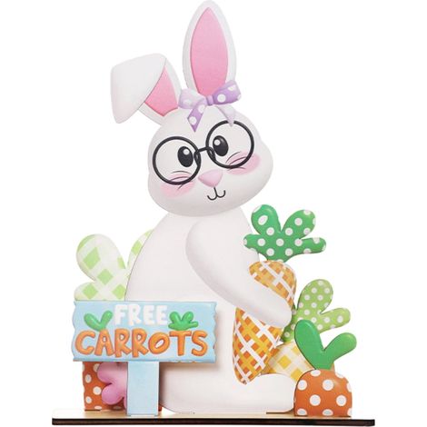 Ornement En Bois Pour Pâques - Kit De Décoration À Monter Soi-Même Avec Lapin Et Œuf En Couches - Pour Décoration Intérieure Et Activités Créatives - 1 Pièce (1/5)