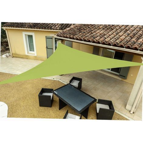 Voile d'ombrage triangulaire 5x5m polyéthylène hydrofuge - Werka Pro anti-UV (1/3)