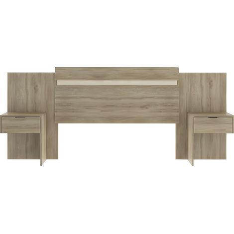 Tête de lit extensible avec chevets - 140/160 cm - Coloris : Naturel - PARATI (1/5)