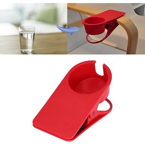Support de tasse à boire avec pince pour bureau, support de table de jeu, clip latéral pour ordinateur, grand modèle en plastique.