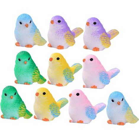 Stück Dekorative Smaller Vogelfiguren aus Harz Bunte