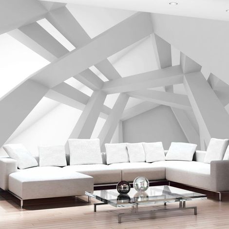 Papier peint construction blanche - 300 x 210 cm