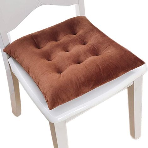 Cojín de silla cuadrado suave con cintas, cómodo en color sólido, adecuado para sillas de oficina, sillas de casa o asientos de coche, apto para sillas de café, tamaño: 16 pulgadas x 16 pulgadas x 3 