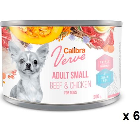 Calibra Dog Gf Verve Adult Small Ternera Chicken Box 6x200gr