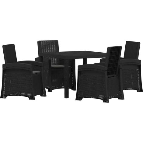 Maison Exclusive - Set da Pranzo per Giardino 5 pz Antracite 100 cm PP (1/5)