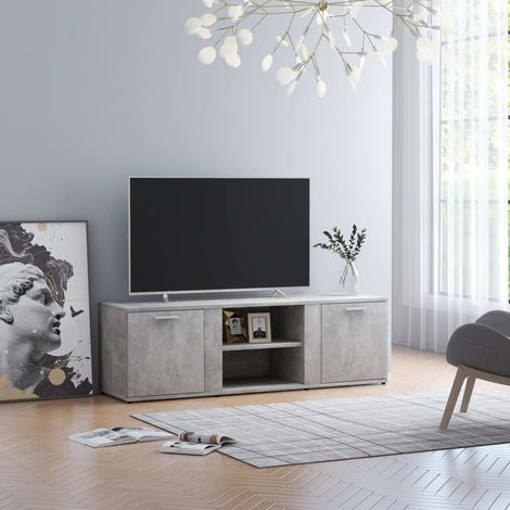 Mueble de TV madera contrachapada gris hormigón 120x34x37 cm vidaXL (1/5)
