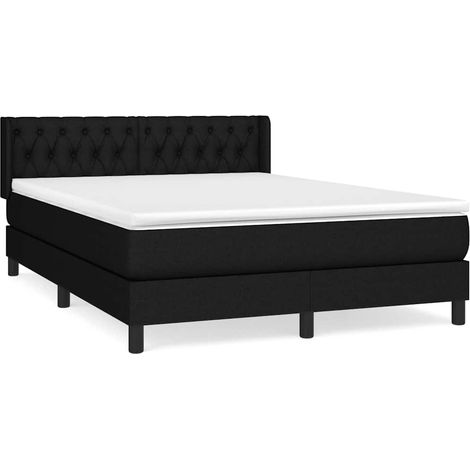 Maison Exclusive - Boxspringbett mit Matratze Schwarz 140x200 cm (1/5)