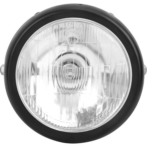Phare avant rond rétro avec coque en alliage noire et lentille blanche pour moto, CG125 GN125 (1/5)