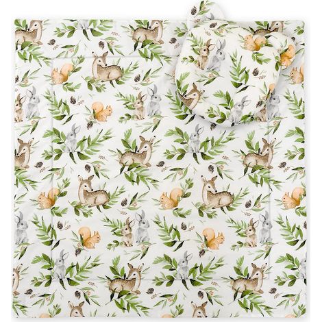 Housse de couette ours en peluche avec rembourrage et oreiller profilé - Ensemble 2 pièces - Vert forêt (1/5)