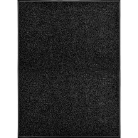 vidaXL Doormat Washable Black 90x120 cm