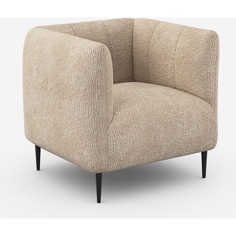 Design-Polstersessel Aprica, chenillegepolstert, ideal fürs Wohnzimmer - Beige (1/5)