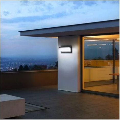 Applique Murale Extérieur Moderne LED 12W étanche IP65 En Aluminium Anthracite Eclairage Décoration Lumière Pour Cour Jardin Terrasse Proche Mur Pathway Patio Villa Couloir Blanc Froid (1/5)