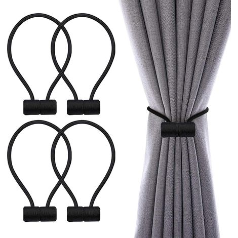 4 magnetische Gardinenhalter, Gardinenbefestigungen mit Magneten, Gardinenclips, geeignet für den Gebrauch zu Hause und im Büro.