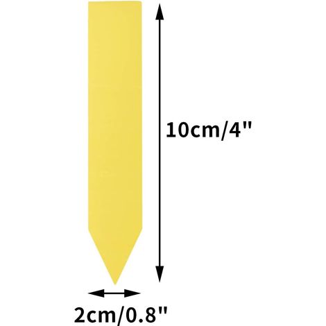 100 étiquettes pour plantes en plastique jaune, étiquettes de jardin en plastique 10x2cm (1/5)