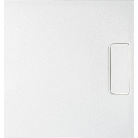 Receveur de douche Douron 900 x 35 x 900 mm avec structure en pierre fonte minérale blanc mat, écoul. 52 mm