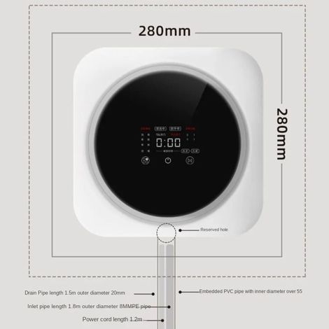 Mini Tambour Mural 3,5 L Charge Frontale Machine à Laver entièrement Automatique très Efficace pour Voyage Appartements dortoirs Chaussettes sous-vêtements (1/5)