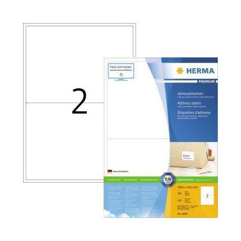 Herma Premium étiquettes d'adresse blanc format A4 200 pièces (1/4)